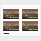 Moonrise over de San Diego skyline Rechthoekige Sticker (Vel)