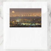 Moonrise over de San Diego skyline Rechthoekige Sticker (Tas)