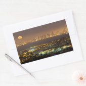 Moonrise over de San Diego skyline Rechthoekige Sticker (Envelop)