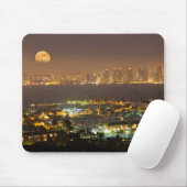 Moonrise over de skyline van San Diego Muismat (Met muis)
