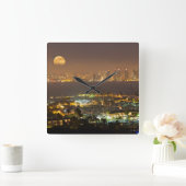 Moonrise over de skyline van San Diego Vierkante Klok (Huis)