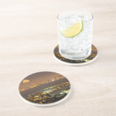 Moonrise over de skyline van San Diego Zandsteen Onderzetter (Zijkant)