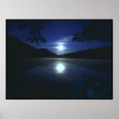 Moonrise Over Elk Lake Poster (Voorkant)