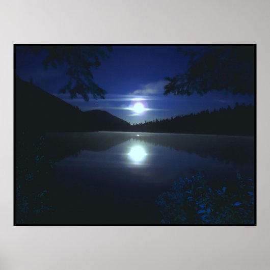 Moonrise Over Elk Lake Poster (Voorkant)