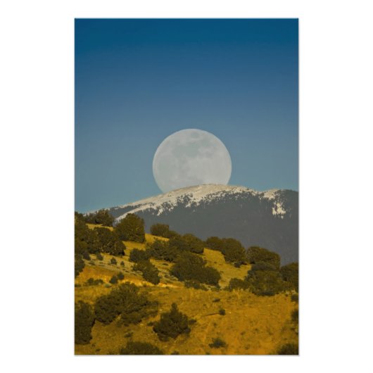 Moonrise over het Sangre de Cristo-gebergte, Foto Afdruk (Voorkant)