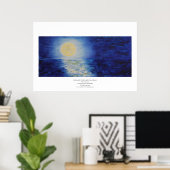 Moonrise Over Lake Michigan II Poster (Thuiskantoor)