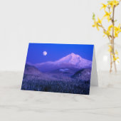 Moonrise Over Mt. Hood Oregon in Winter Kaart (Gele Bloem)