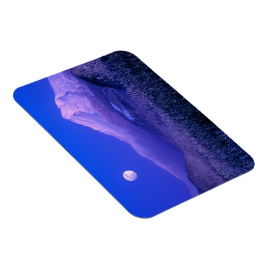 Moonrise Over Mt. Hood Oregon in Winter Magneet (Rechterzijde)