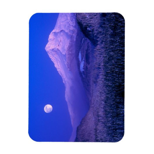 Moonrise Over Mt. Hood Oregon in Winter Magneet (Verticaal)