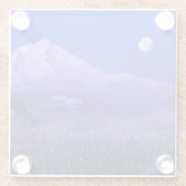 Moonrise over Mt Hood winter, Oregon Glazen Onderzetter (Achterkant)