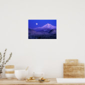 Moonrise over Mt Hood winter, Oregon Poster (Keuken)