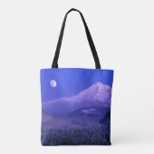 Moonrise over Mt Hood winter, Oregon Tote Bag (Achterkant)