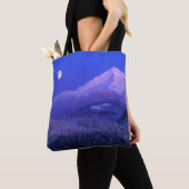 Moonrise over Mt Hood winter, Oregon Tote Bag (Dichtbij)
