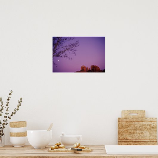Moonrise over Oak Creek Canyon Poster (Keuken)