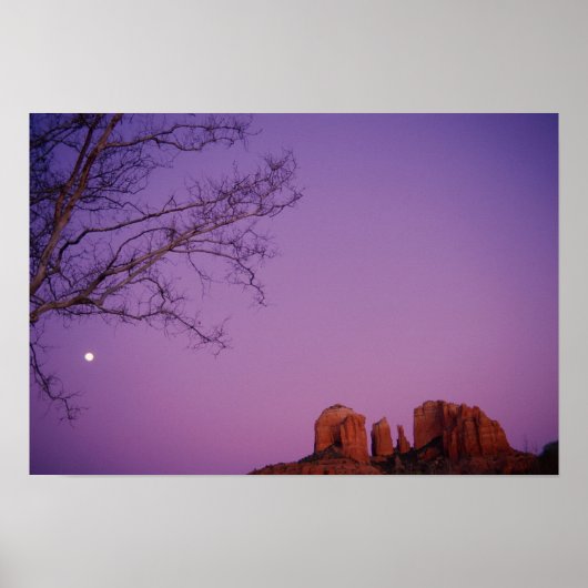 Moonrise over Oak Creek Canyon Poster (Voorkant)