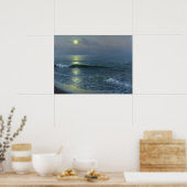 Moonrise over oceaan poster (Keuken)