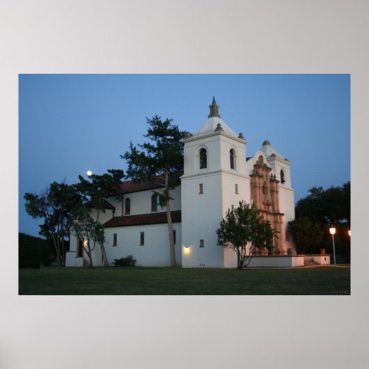 Moonrise over oude missie poster (Voorkant)