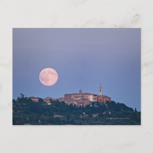 Moonrise over Pienza Briefkaart (Voorkant)
