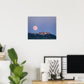 Moonrise over Pienza Poster (Thuiskantoor)