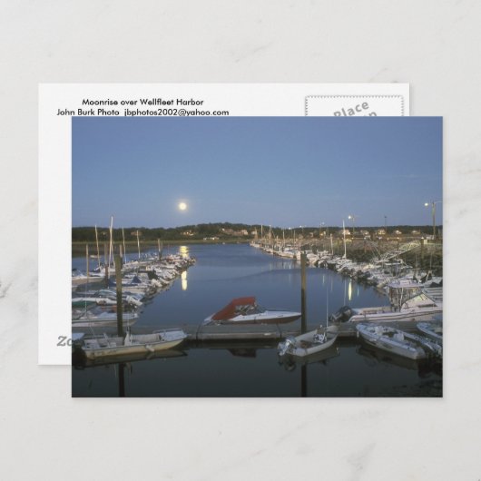 Moonrise over Wellfleet Harbour Cape Cod Briefkaart (Voorkant / Achterkant)