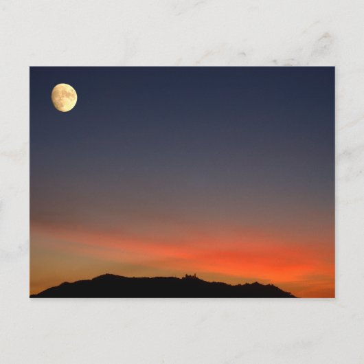 Moonrise over zonsondergang briefkaart (Voorkant)
