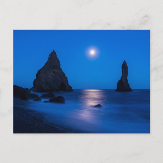 Moonrise Reflection | IJsland, Reynisdrangur Briefkaart (Voorkant)