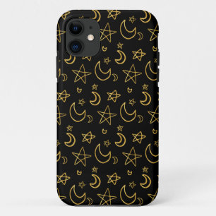 Moons and Stars Gold Pattern Case-Mate iPhone Case