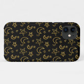 Moons and Stars Gold Pattern Case-Mate iPhone Case (Achterkant (horizontaal))