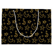 Moons and Stars Gold Pattern Groot Cadeauzakje (Achterkant)