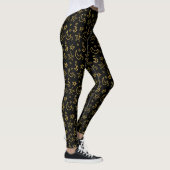 Moons and Stars Gold Pattern Leggings (Rechts)