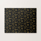 Moons and Stars Gold Pattern Legpuzzel (Horizontaal)