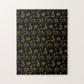 Moons and Stars Gold Pattern Legpuzzel (Verticaal)