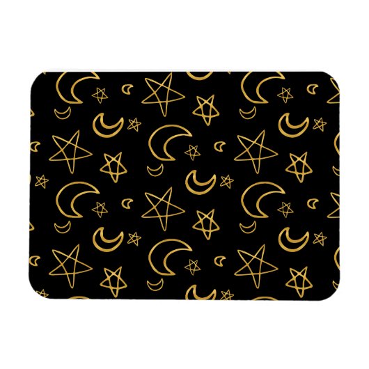 Moons and Stars Gold Pattern Magneet (Horizontaal)