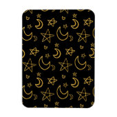 Moons and Stars Gold Pattern Magneet (Verticaal)
