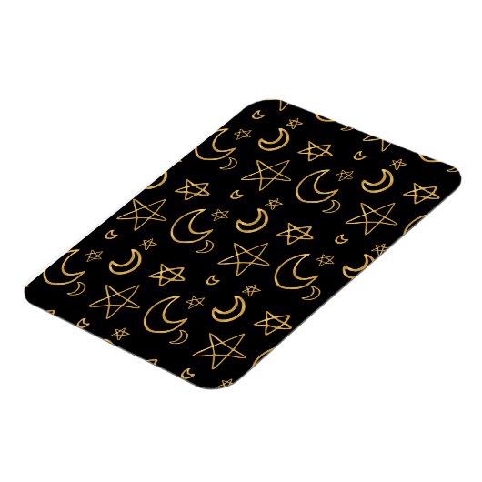 Moons and Stars Gold Pattern Magneet (Linkerzijde)