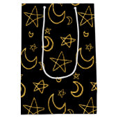 Moons and Stars Gold Pattern Medium Cadeauzakje (Achterkant)