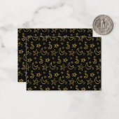 Moons and Stars Gold Pattern Notitiekaartje (Voorkant / Achterkant in situ)