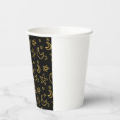 Moons and Stars Gold Pattern Papieren Bekers (Links)