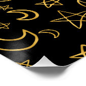 Moons and Stars Gold Pattern Perfect Poster (Hoek)