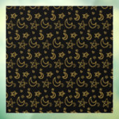 Moons and Stars Gold Pattern Raamsticker (Vel 3)