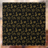 Moons and Stars Gold Pattern Raamsticker (Vel 2)