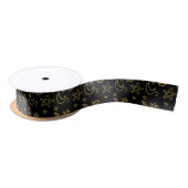 Moons and Stars Gold Pattern Satijnen Lint (Spoel)