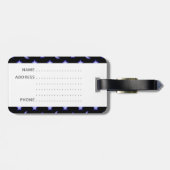 Moons- en sterrenpatroon bagagelabel (Achterkant horizontaal)