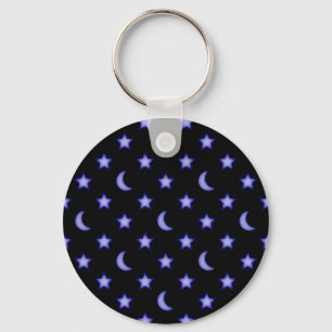 Moons- en sterrenpatroon sleutelhanger
