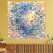 Moon's Journey Through Ethereal Clouds Canvas Afdruk (Insitu (Woonkamer))