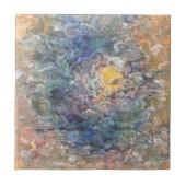 Moon's Journey Through Ethereal Clouds Tegeltje (Voorkant)