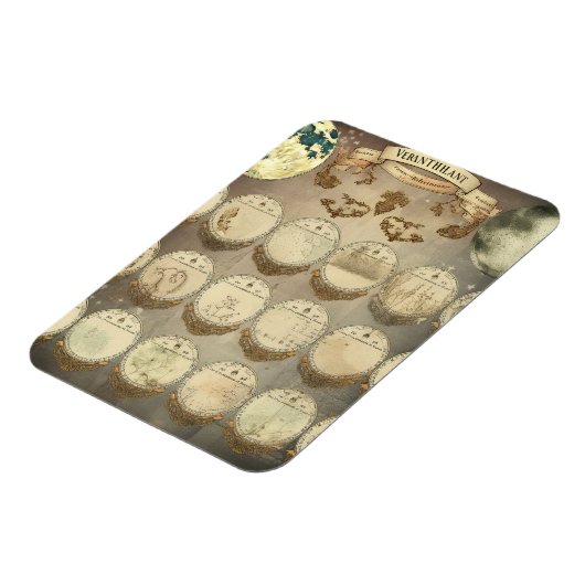 Moon's Mystique - Antiek Phases of the Moon Calen Magneet (Linkerzijde)