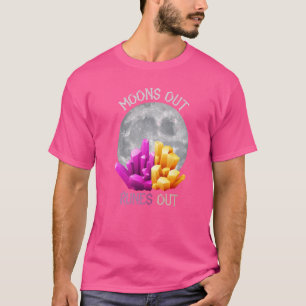 Moons out loopt uit stenen elementen kristal t-shirt