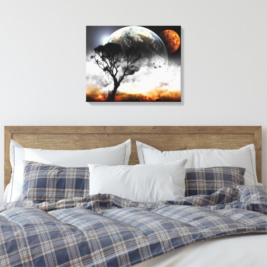 Moons Surreal Fantasy Canvas Afdruk (Insitu (Slaapkamer))