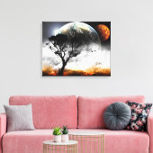 Moons Surreal Fantasy Canvas Afdruk (Insitu (Woonkamer))
